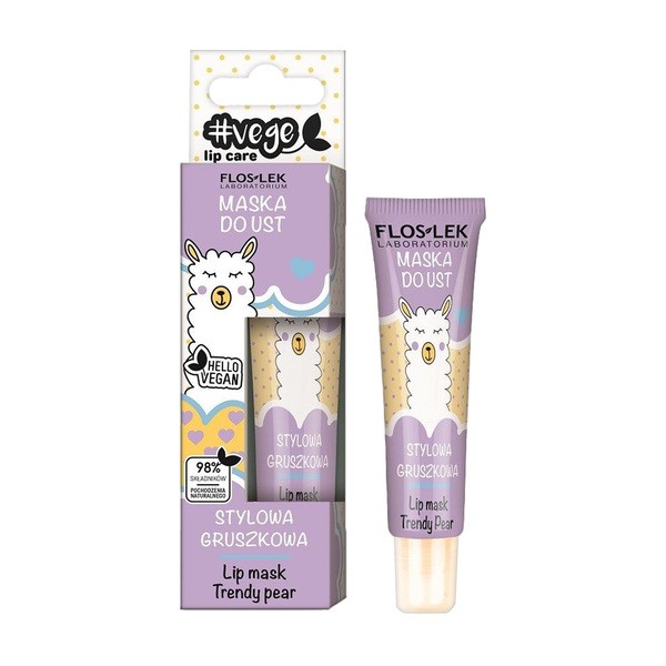 FlosLek Laboratorium Flos-Lek, Vege Lip Care, maska do ust, stylowa gruszkowa, 14 g
