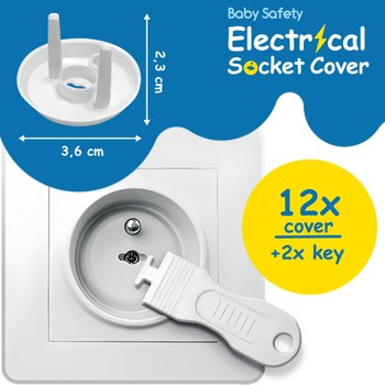 Sipo, zabezpieczenia do gniazdek elektrycznych, kolor biały, 12 szt.