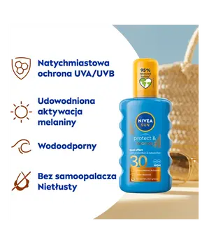 Nivea Sun Protect & Bronze, balsam w spray'u SPF 30, 200 ml