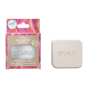 Biovax Botanic, szampon w kostce Malina Moroszka i Baicapil, edycja limitowana z etui, 82 g