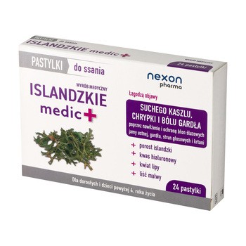 Islandzkie medic +, pastylki do ssania, 24 szt.