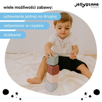 Jellystone Designs, silikonowe kostki edukacyjne, szałwia i jagoda, 2 szt.