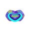 Canpol Babies, smoczek silikonowy, symetryczny, Neon Love, 6-18 m, blue, 2 szt.