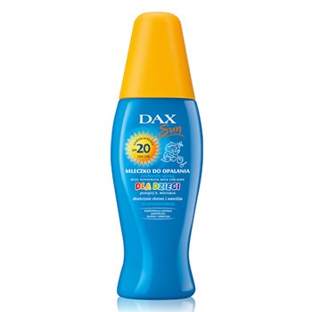 Dax Sun, mleczko do opalania dla dzieci, niebieski spray, SPF 20+, 150 ml