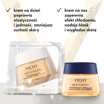 Zestaw Vichy Neovadiol Kompleks uzupełniający, odbudowujący i ujędrniający krem na dzień dla skóry suchej, 50 ml + odbudowujący i modelujący owal twarzy krem na noc, 50 ml