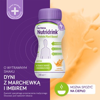 Nutridrink Protein Plant Based, płyn o smaku dyni z marchewką i imbirem, 4 x 200 ml