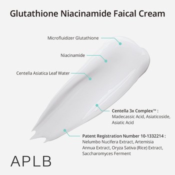 APLB Glutathione Niacinamide Facial Cream, krem rozjaśniający do twarzy z glutationem i niacynamidem, 55 ml