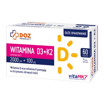 DOZ PRODUCT Witamina D3+K2, kapsułki, 60 szt.