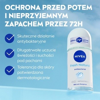 Nivea Fresh Natural, antyperspirant damski w kulce, 50 ml
