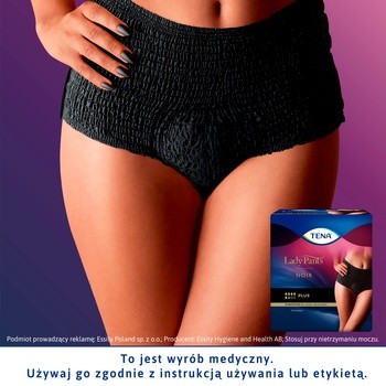 Majtki chłonne TENA Lady Pants Plus Noir, rozmiar L, 30 szt.