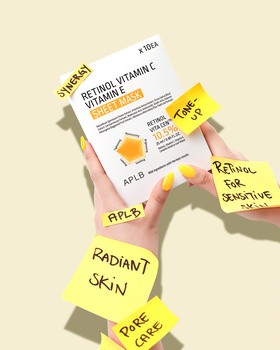 APLB Retinol Vitamin C Vitamin E Sheet Mask, maska w płachcie na twarz z retinolem oraz witaminami C i E, 25 ml