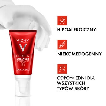 Vichy Liftactiv Collagen Specialist 16, lekki krem-żel podkręcający glow, 50 ml