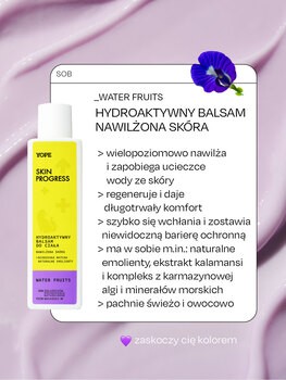 Yope Skin Progress, Water Fruits, hydroaktywny balsam do ciała, 200 ml