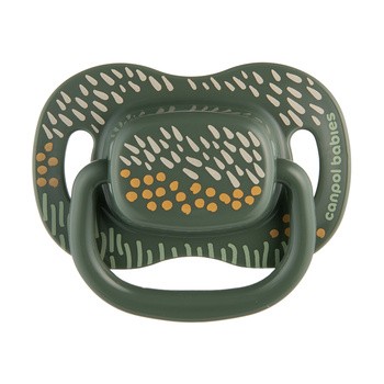 Canpol Babies Mountains, smoczek uspokajający, silikonowy symetryczny, 6-18 m, zielony, 2 szt.