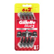 alt Gillette Blue3 Red, jednorazowa maszynka do golenia dla mężczyzn, 6 + 2 szt.