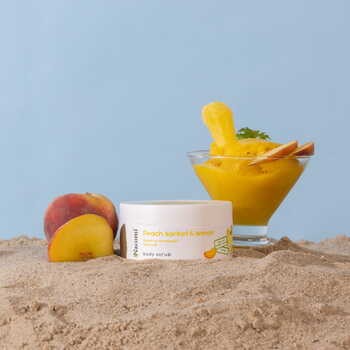 Nacomi, peeling do ciała o zapachu brzoskwiniowego sorbetu z cytryną, 100 ml