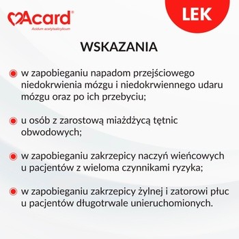 Acard, 75 mg, tabletki dojelitowe powlekane, 60 szt.