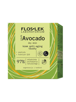 Flos-Lek Rich Avocado, krem-komfort wygładzający nadzień SPF 15, 50 ml
