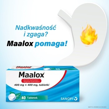Maalox, 400 mg+400 mg, tabletki, 40 szt.