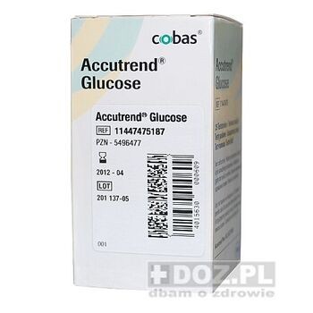 Test paskowy Accutrend Glucose, do glukometrów, 25 pasków