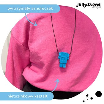 Jellystone Designs, gryzak terapeutyczny Niebieski Robot, 1 szt.
