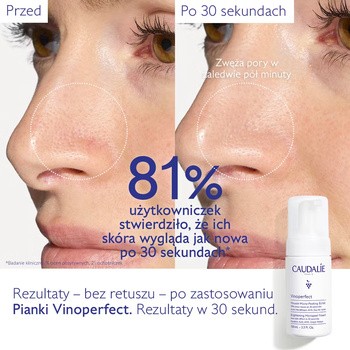 Caudalie Vinoperfect, mikropeelingująca pianka rozświetlająca, 100 ml