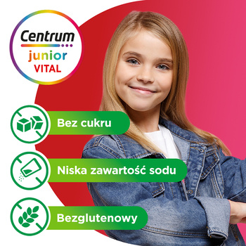 Centrum Vital Junior, tabletki musujące, smak truskawkowy, 20 szt.