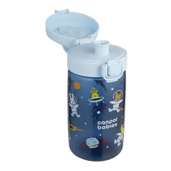Canpol Babies Junior, bidon na wodę dla dzieci od 2,5 r.ż., niebieski, 400 ml