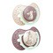 Canpol Lovi, smoczek silikonowy dynamiczny, Night&Day Girl, 0-6m, 2 szt.