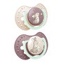 Canpol Lovi, smoczek silikonowy dynamiczny, Night&Day Girl, 0-6m, 2 szt.