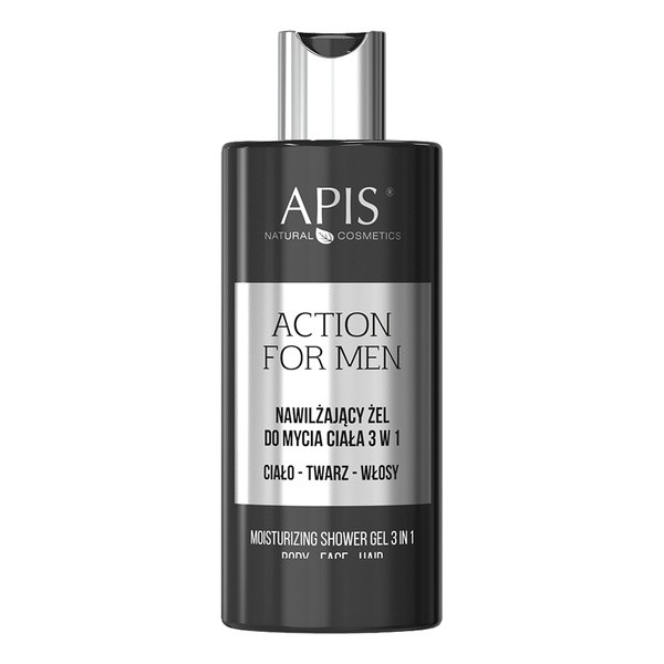 Apis Apis Action For Men, nawilżający żel do mycia 3 w 1 ciało - twarz - włosy, 300 ml — Składniki i ocena