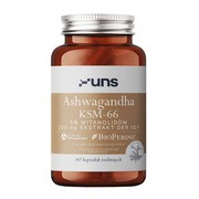 Uns Ashwagandha KSM-66 + Bioperine, kapsułki twarde, 60 szt.