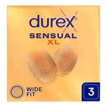Durex Sensual XL, prezerwatywy super cienkie, 3 szt.