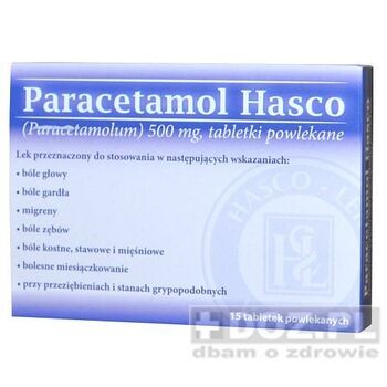 Paracetamol Hasco, 500 mg, tabletki powlekane, 15 szt.