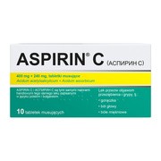 Aspirin C, 400 mg + 240 mg, tabletki musujące, 10 szt.  (import równoległy, InPharm)        