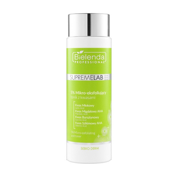 SupremeLab Sebio Derm 5% mikro-eksfoliujący tonik z kwasami 200ml [Bielenda Professional] - Bielenda Professional