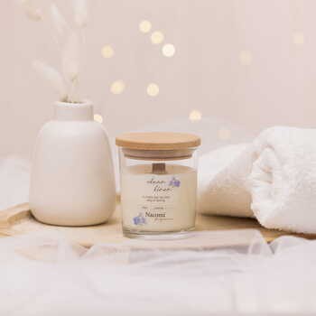 Nacomi Fragrances, clean linen, świeca sojowa, 140 g