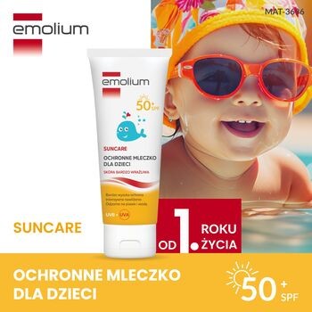 Emolium Suncare, ochronne mleczko dla dzieci SPF50+, 125 ml