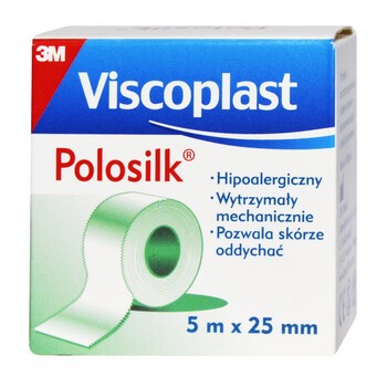 Viscoplast Polosilk, plaster hipoalergiczny, 5 m x 25 mm, 1 szt.