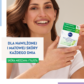 Nivea 24 h Nawilżenia, matujący krem na dzień, cera mieszana i tłusta, 50 ml