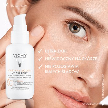 Vichy Capital Soleil UV-Age Daily Fluid, przeciw fotostarzeniu się skóry SPF50+, 40ml