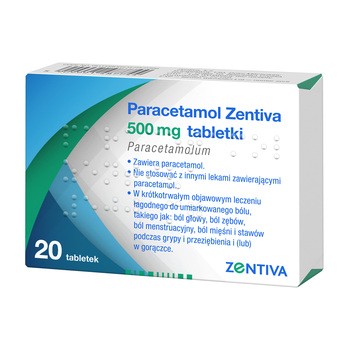 Paracetamol Zentiva, 500 mg, tabletki, 20 szt.