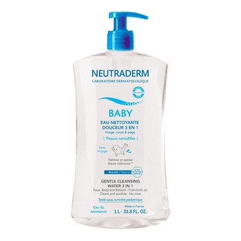 Neutraderm Baby, delikatna woda oczyszczająca 3 w 1, 1 l