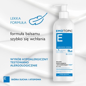 Emotopic Med+, balsam nawilżająco-natłuszczający, do codziennego stosowania, 400 ml