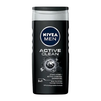Nivea Men, żel pod prysznic 3w1, Active Clean, 500 ml