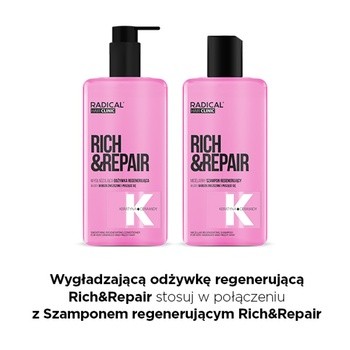 Radical Hair Clinic Rich&Repair, wygładzająca odżywka regenerująca, 260 ml