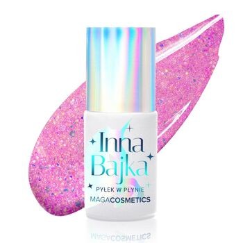 Maga Cosmetics Inna Bajka, lakier hybrydowy z pyłkiem, 863 pink galaxy, 6 ml