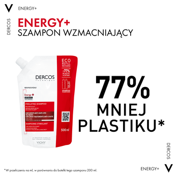 Vichy Dercos, szampon wzmacniający Energy+, opakowanie uzupełniające, 500 ml
