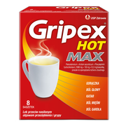 Gripex Hot MAX, proszek do sporządzenia roztworu doustnego, 8 saszetek