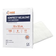 DOZ PRODUCT, kompresy niejałowe z gazy bawełnianej, 17-nitkowe, 8-warstwowe, 10 cm x 10 cm, 100 szt. https://azcdn.doz.pl/image/d/product/6d415b50-scale-180x180.png